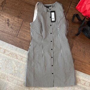 French Connection Black and White Gingham Midi Dress